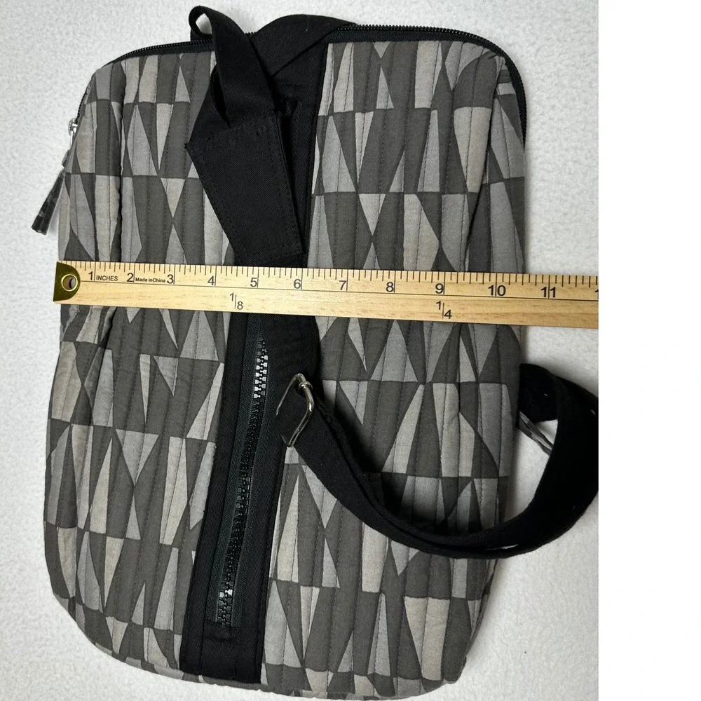 Company Kids Quilted Sling Backpack Grey Geometric Triangle Print Cotton Bag